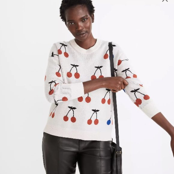 Madewell | Cherry Jacquard Pullover Sweate - Picture 4 of 8